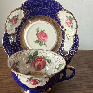 WINTERLING BAVARIA GERMANY BLUE FLORAL CUP SAUCER #4 VINTAGE